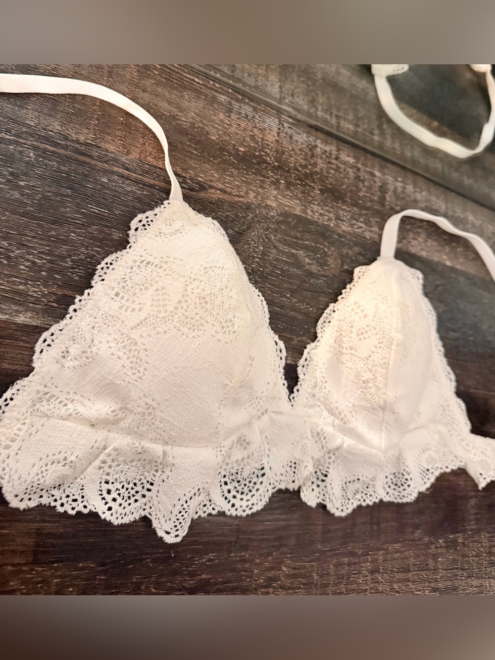 H&M White Lace Triangle Bralette